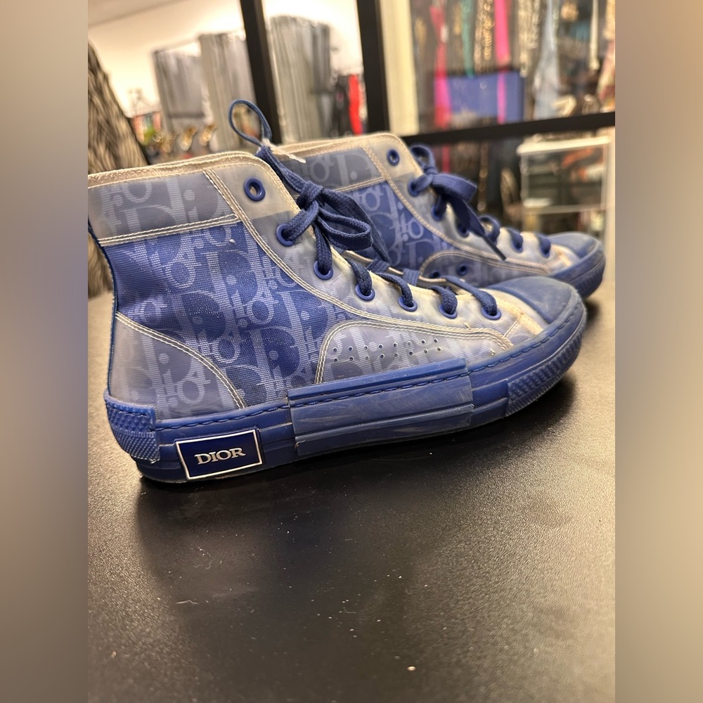 Dior Sneakers Sz 37 Blue High Top Shoes